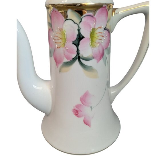 Noritake Demitasse Coffee Pot Azalea Porcelain red M Morimura mark - Picture 3 of 14